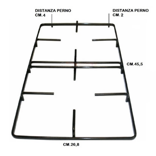 Griglia Rex Electrolux in piattina nera lucida cucina gas 45,5 x 26,8 cm