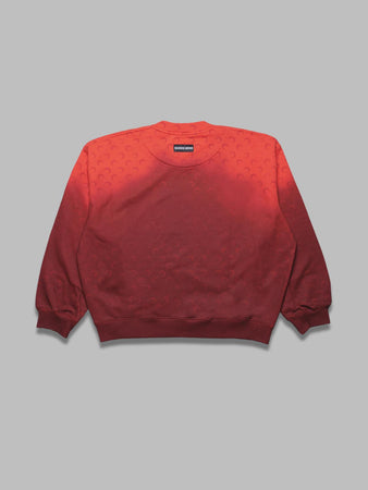 MARINE SERRE moon faded fleece oversized sweatshirt - 100% cotton made in portugal da uomo