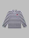 COMME DES GARCONS PLAY t-shirt stripe emblem x rhinestone da uomo