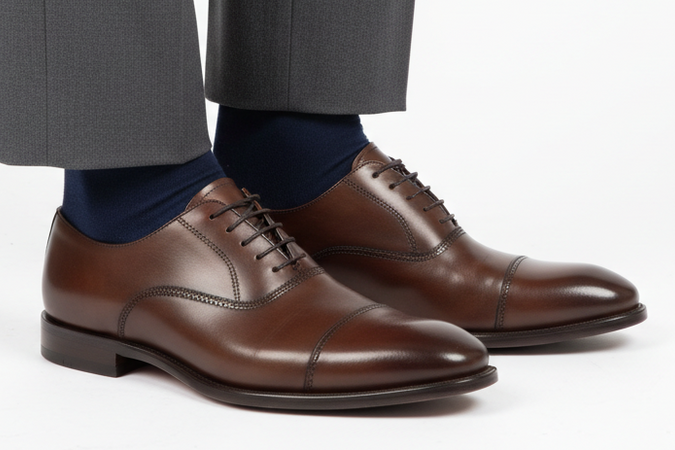 Calza lunga uomo Julipet - Teshy grigio 100% cotone filo di scozia