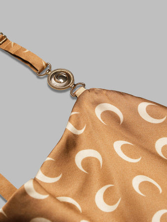 MARINE SERRE moon satin strap top da donna