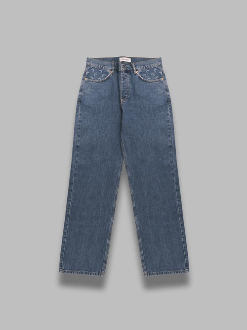 MARINE SERRE moon laser blue wash denim da uomo