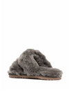 MOU 2 stripes sheepskin fur slipper da donna