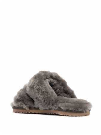 MOU 2 stripes sheepskin fur slipper da donna