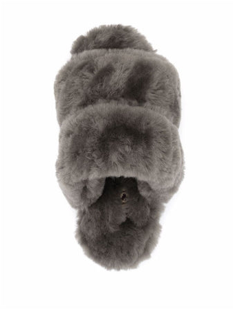 MOU 2 stripes sheepskin fur slipper da donna