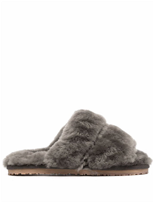 MOU 2 stripes sheepskin fur slipper da donna