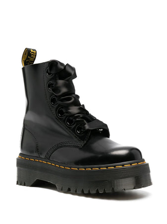 DR. MARTENS Anfibi Molly in pelle con lacci in raso da donna