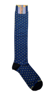 Calze Lunghe Uomo Gallo - Fantasia pois - blu/nero/giallo