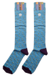 Calze Lunghe Uomo Gallo Fantasia Api Azzurro Viola - Cotone Superleggero
