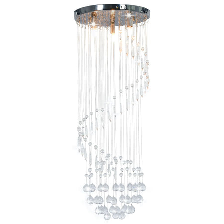 vidaXL Lampadario con Perle di Cristallo a Spirale Argento G9