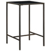 vidaXL Tavolo da Bar da Giardino Marrone 70x70x110 cm Polyrattan Vetro