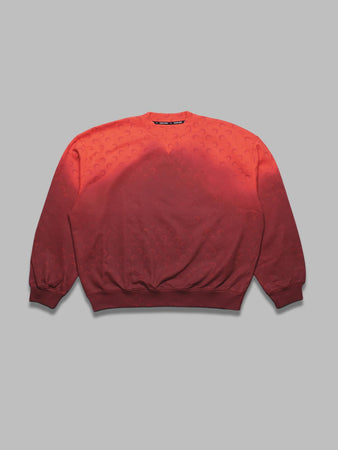 MARINE SERRE moon faded fleece oversized sweatshirt - 100% cotton made in portugal da uomo