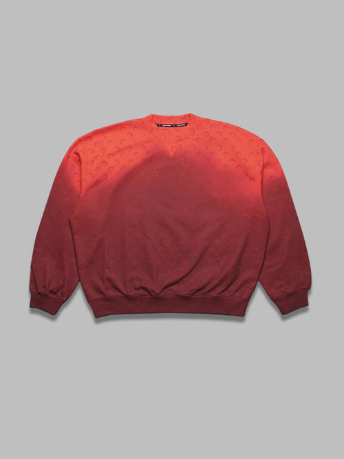 MARINE SERRE moon faded fleece oversized sweatshirt - 100% cotton made in portugal da uomo