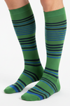 Calze Lunghe Uomo Gallo - Righe Verde Multicolor