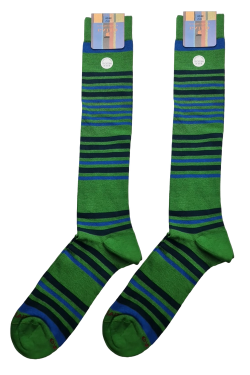 Calze Lunghe Uomo Gallo - Righe Verde Multicolor