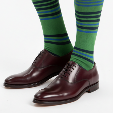 Calze Lunghe Uomo Gallo - Righe Verde Multicolor