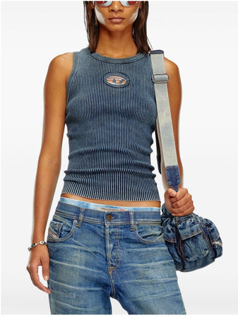 DIESEL Canotta a coste con Oval D da donna