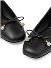 Jimmy Choo Scarpe basse in nappa nera con perle da donna