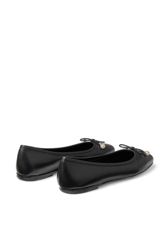 Jimmy Choo Scarpe basse in nappa nera con perle da donna