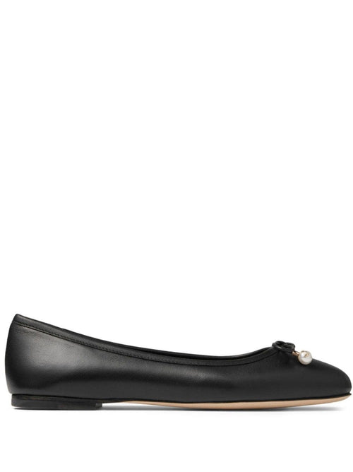 Jimmy Choo Scarpe basse in nappa nera con perle da donna