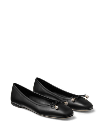 Jimmy Choo Scarpe basse in nappa nera con perle da donna
