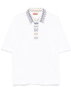 MISSONI polo in jersey con inserti in maglia chevron da uomo