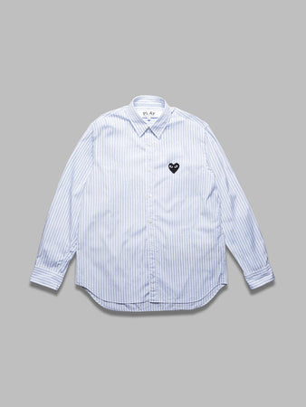 COMME DES GARCONS PLAY t-shirt black emblem woven - stripe - 100% cotton - made in japan da uomo