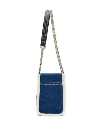 MARC JACOBS Borsa a tracolla con catena in denim da donna