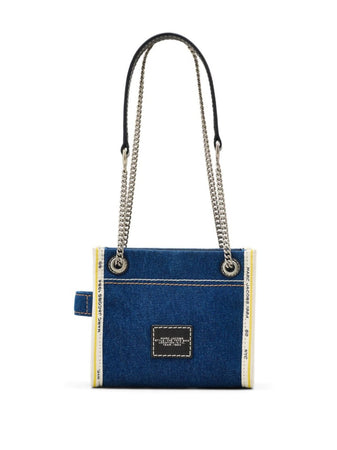 MARC JACOBS Borsa a tracolla con catena in denim da donna