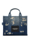 MARC JACOBS Borsa tote media in denim Rip and Repair da donna