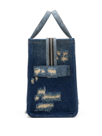 MARC JACOBS Borsa tote media in denim Rip and Repair da donna