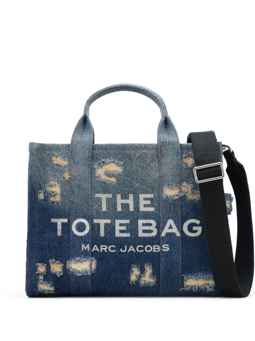 MARC JACOBS Borsa tote media in denim Rip and Repair da donna