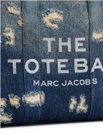 MARC JACOBS Borsa tote media in denim Rip and Repair da donna