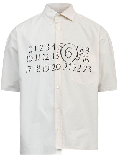 MM6 Maison Margiela Camicia asimmetrica in popeline da uomo