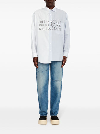 MM6 Maison Margiela Camicia numerica asimmetrica da uomo