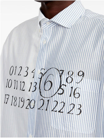 MM6 Maison Margiela Camicia numerica asimmetrica da uomo