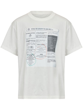 MM6 Maison Margiela T-shirt stampa giornalistica da uomo