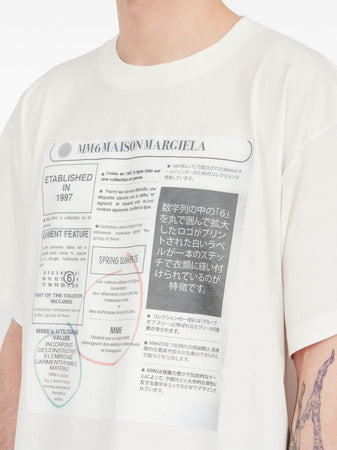 MM6 Maison Margiela T-shirt stampa giornalistica da uomo