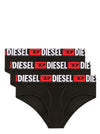 DIESEL Set di tre slip con maxi logo in vita da donna