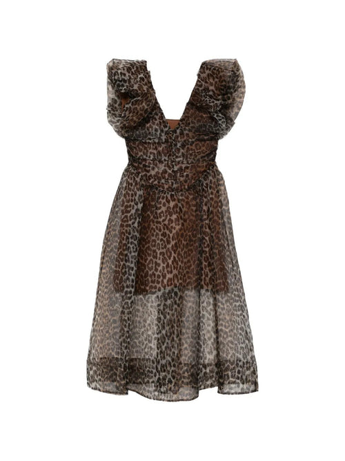 GANNI <h4> - Vestito in chiffon leopardato</h4> da donna
