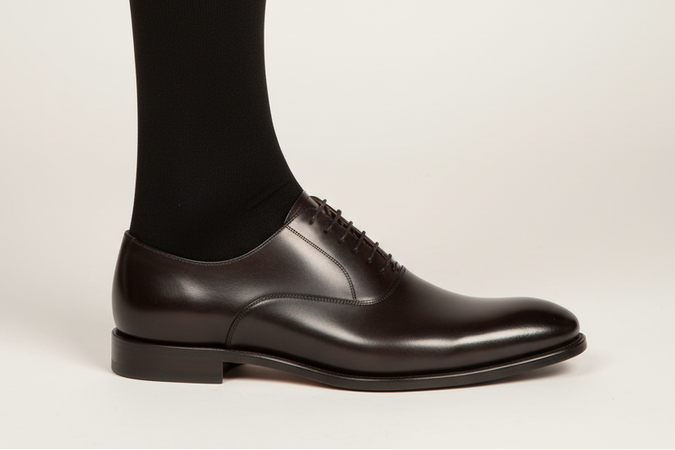 Calza lunga uomo Julipet - Tabott colore marrone tenebre 80% Lana vergine