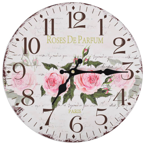 vidaXL Orologio da Parete Vintage Fiore 30 cm