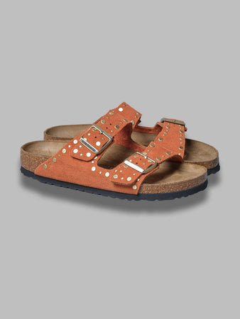 BIRKENSTOCK arizona rivet dark rust, suede leather - calz. s da donna
