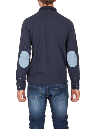 SUN68 Sun68 - Polo M/l Toppa Denim 26110 07 NAVY da uomo