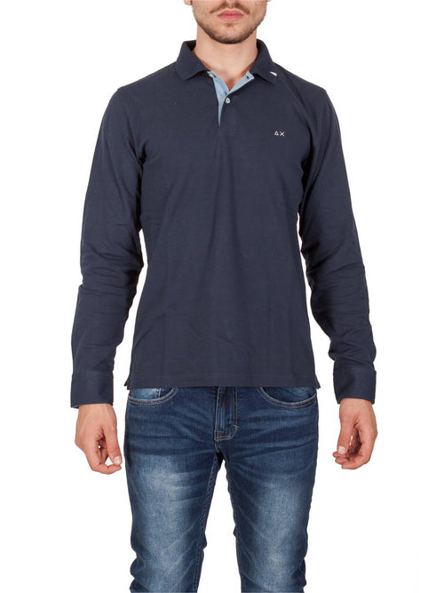 SUN68 Sun68 - Polo M/l Toppa Denim 26110 07 NAVY da uomo