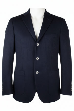 Giacca uomo The Gigi - tre bottoni blu scuro 100% cotone Made in Italy