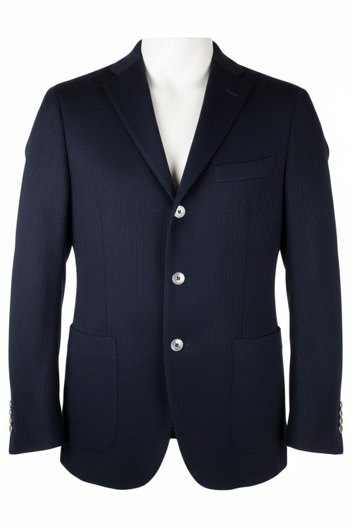 Giacca uomo The Gigi - tre bottoni blu scuro 100% cotone Made in Italy
