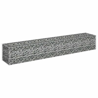 vidaXL Gabbione Letto Rialzato in Acciaio Zincato 180x30x30 cm