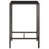 vidaXL Tavolo da Bar da Giardino Marrone 70x70x110 cm Polyrattan Vetro