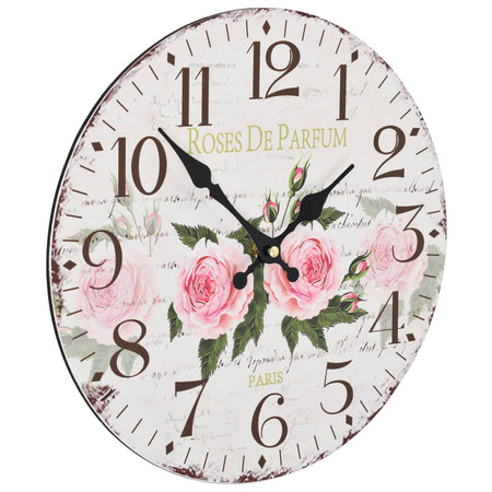 vidaXL Orologio da Parete Vintage Fiore 30 cm